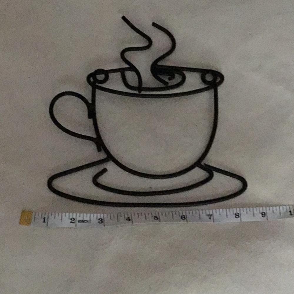 Wrought iron coffee cup hanging